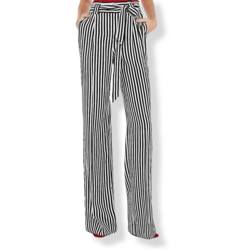 NWT-Express high rise wide leg trouser pant Black & White size 8S